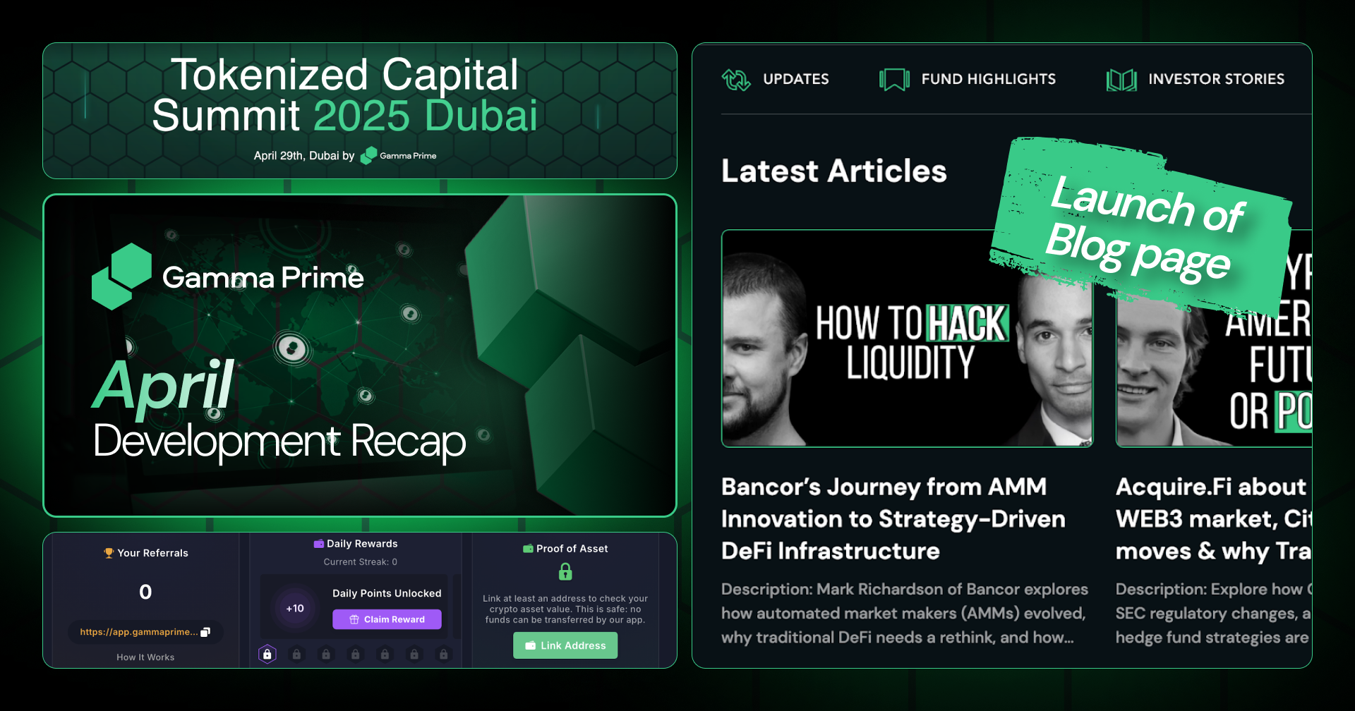 Updated Gamma Challenge, Tokenized Capital Summit Dubai and More! – April Development Recap 2025